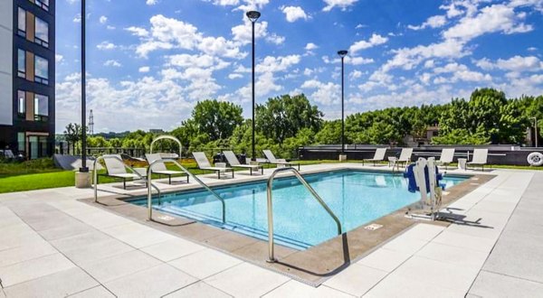 Inviting pool at Irvine Exchange Apartments offering luxury relaxation and leisure activities for residents