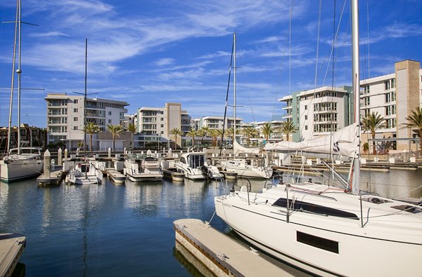 Harbor view high-rise apartments at Neptune Marina in Marina del Rey