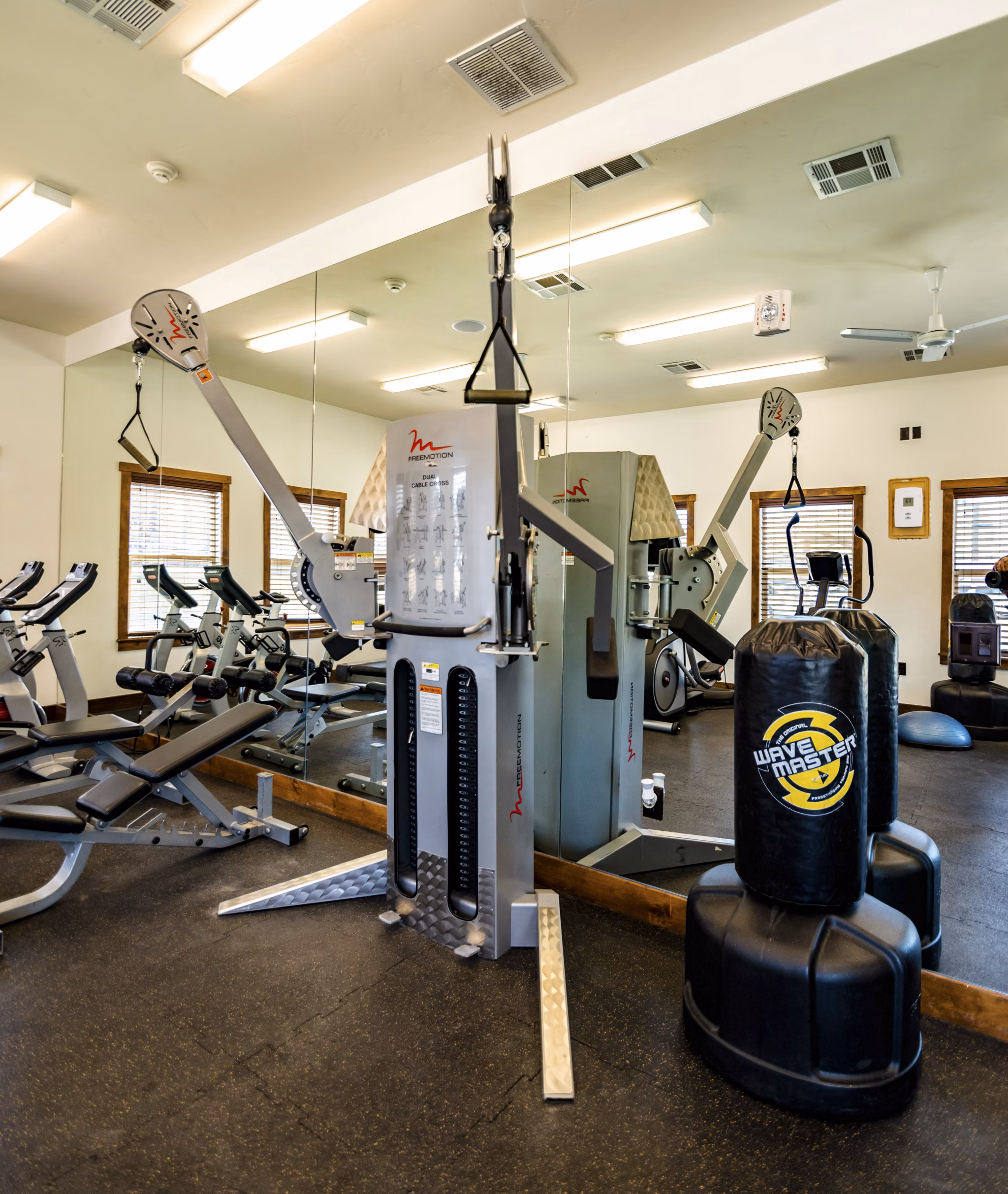 fitness center at The Emerson Apartments 