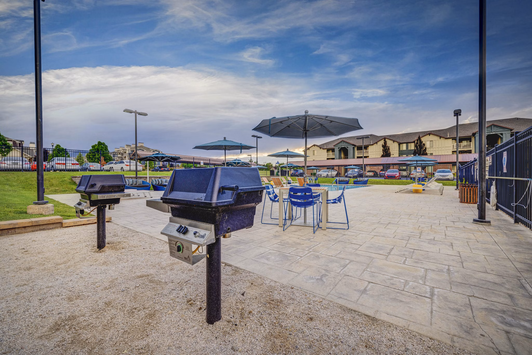 grill area at The Emerson Apartments 