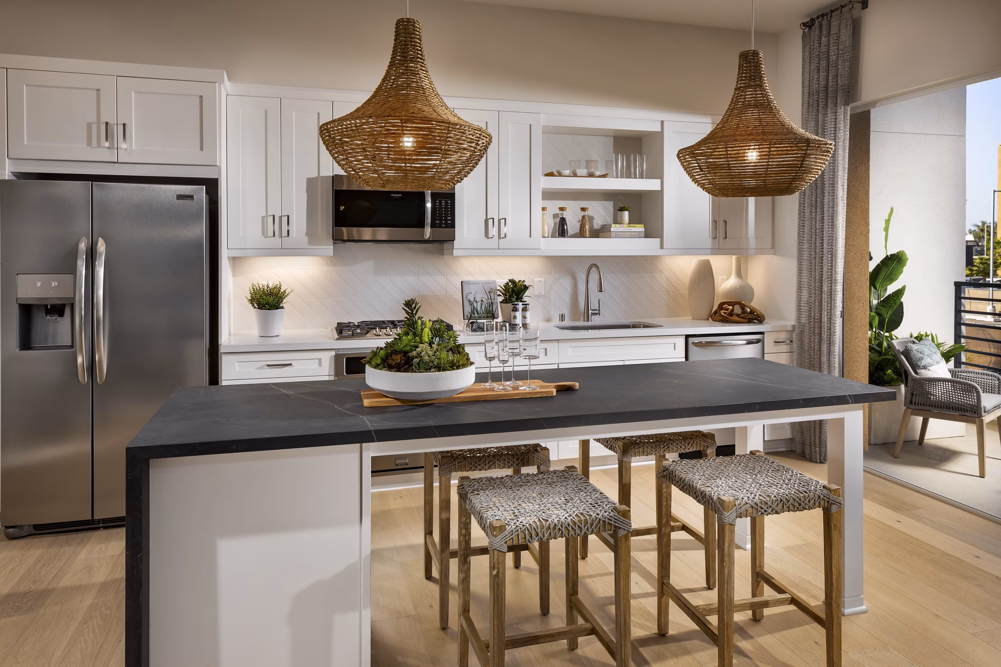 Spacious kitchen with modern appliances at Anden luxury apartments