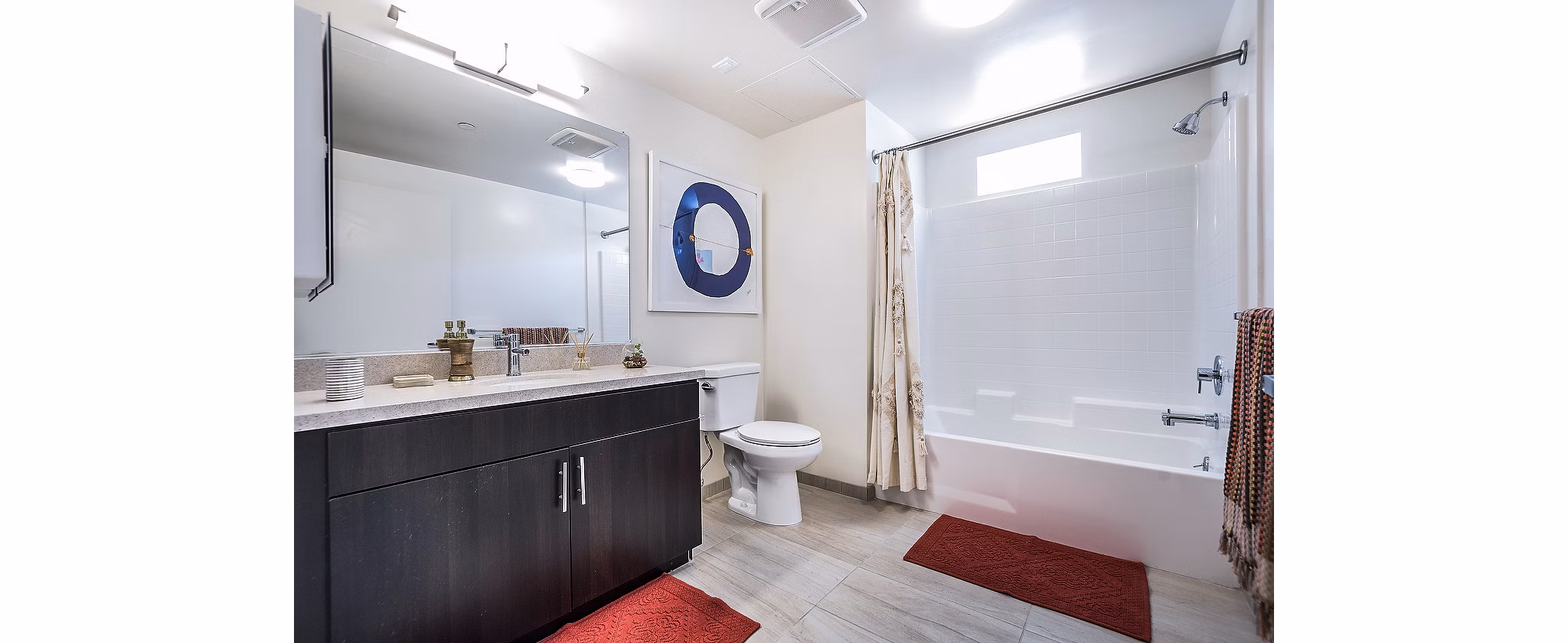 Bathroom with modern fixtures at CC Tan Center Apartments