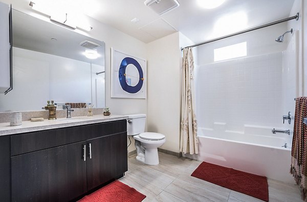 Bathroom with modern fixtures at CC Tan Center Apartments