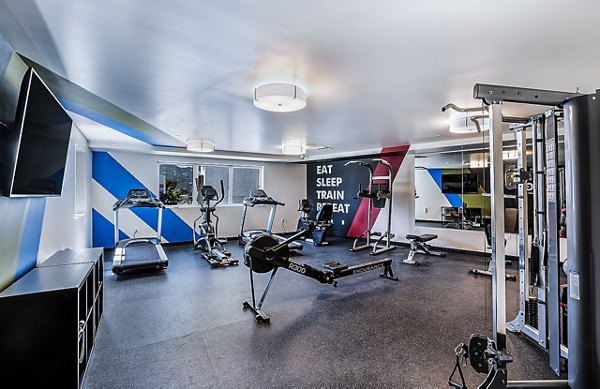 Modern fitness center with state-of-the-art equipment at CC Tan Center Apartments
