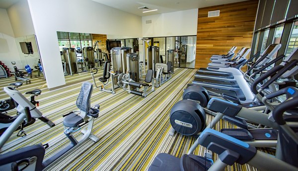 Modern fitness center with state-of-the-art equipment at Ridge at Robinson Apartments