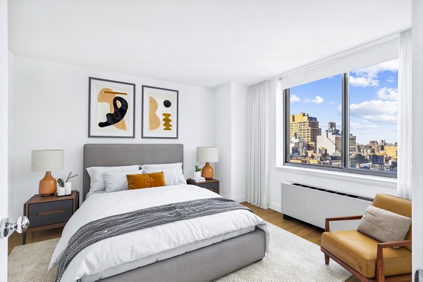 bedroom at 800 Sixth Apartments