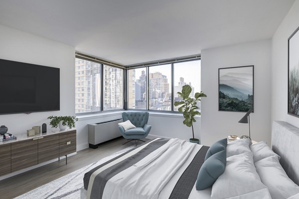 bedroom at 800 Sixth Apartments