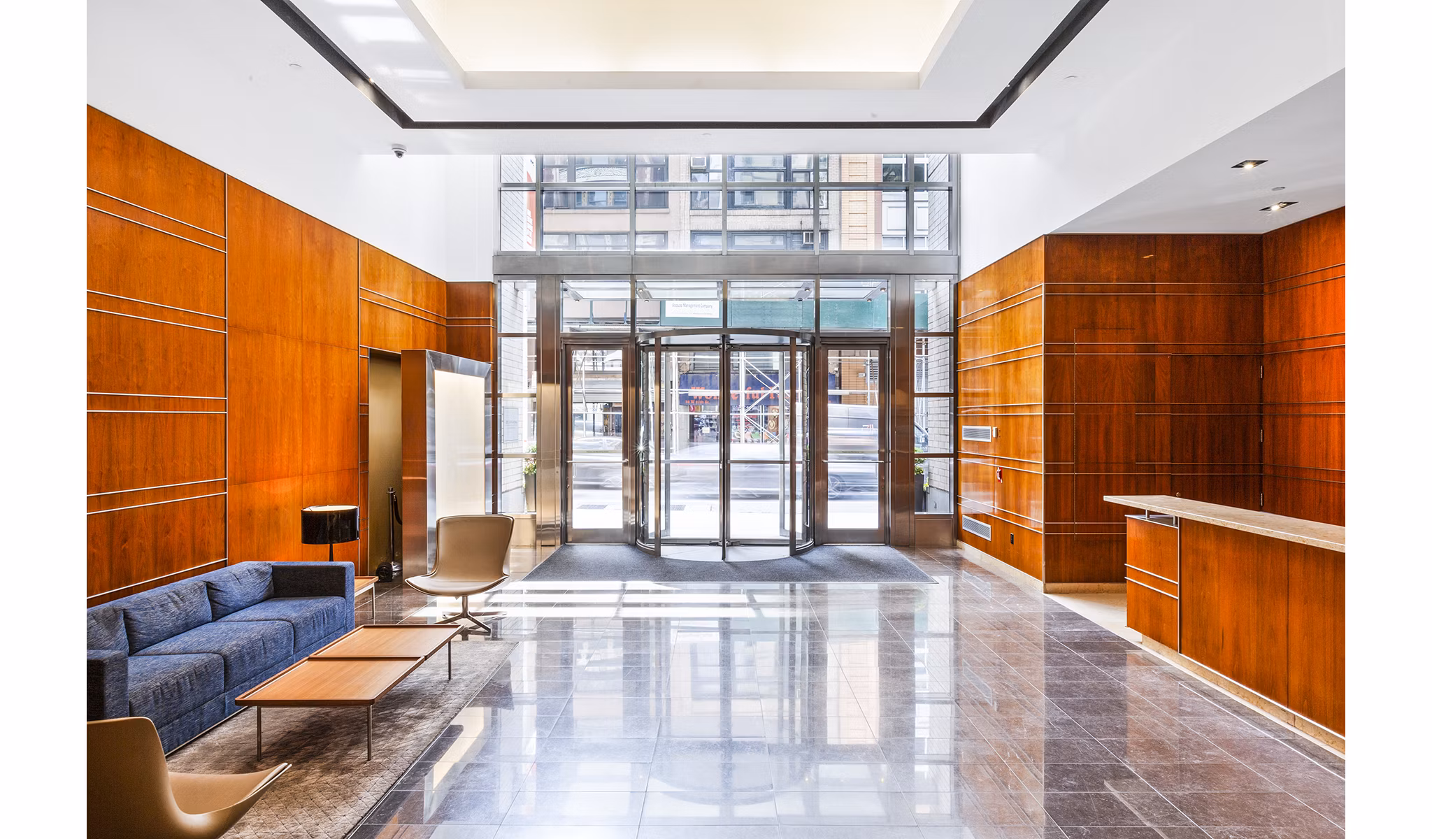 Elegant clubhouse lobby with modern decor at 800 Sixth Apartments