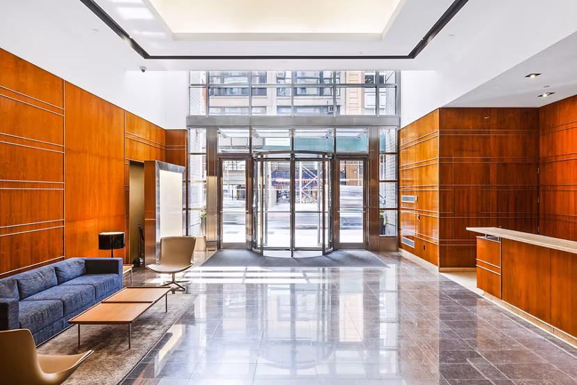 Elegant clubhouse lobby with modern decor at 800 Sixth Apartments