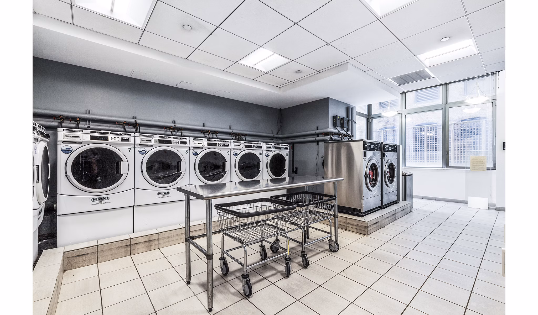 Modern laundry facility at 800 Sixth Apartments