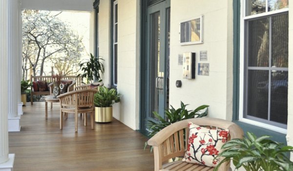 Stylish clubhouse with modern seating and decor at Old Quaker Building Apartments