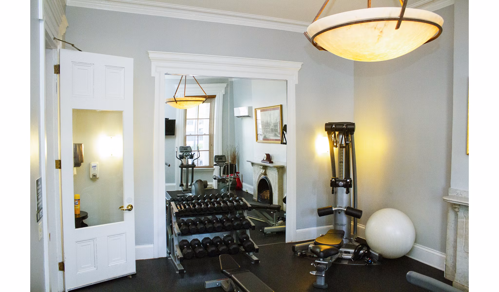 Fitness center with state-of-the-art equipment at Old Quaker Building Apartments in Philadelphia