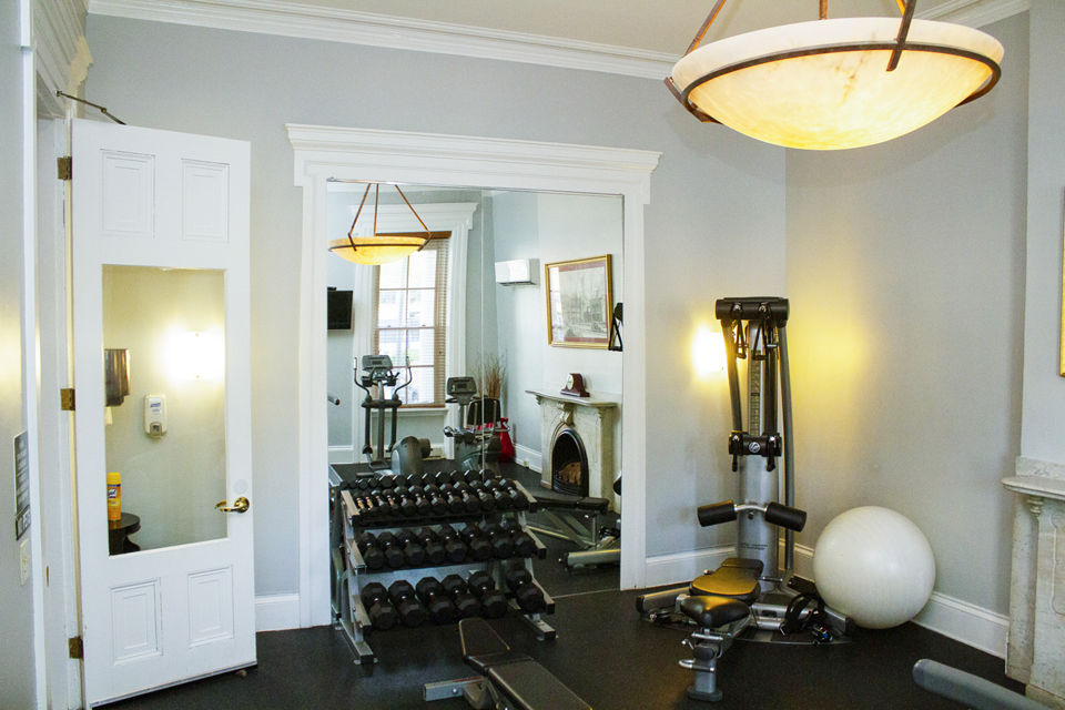 Fitness center with state-of-the-art equipment at Old Quaker Building Apartments in Philadelphia