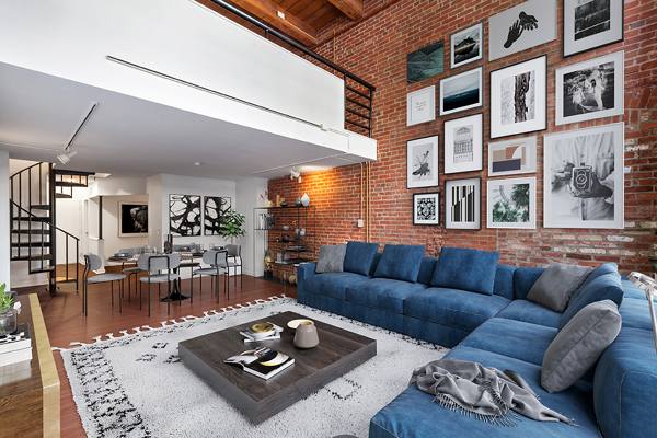living room at Logan Lofts