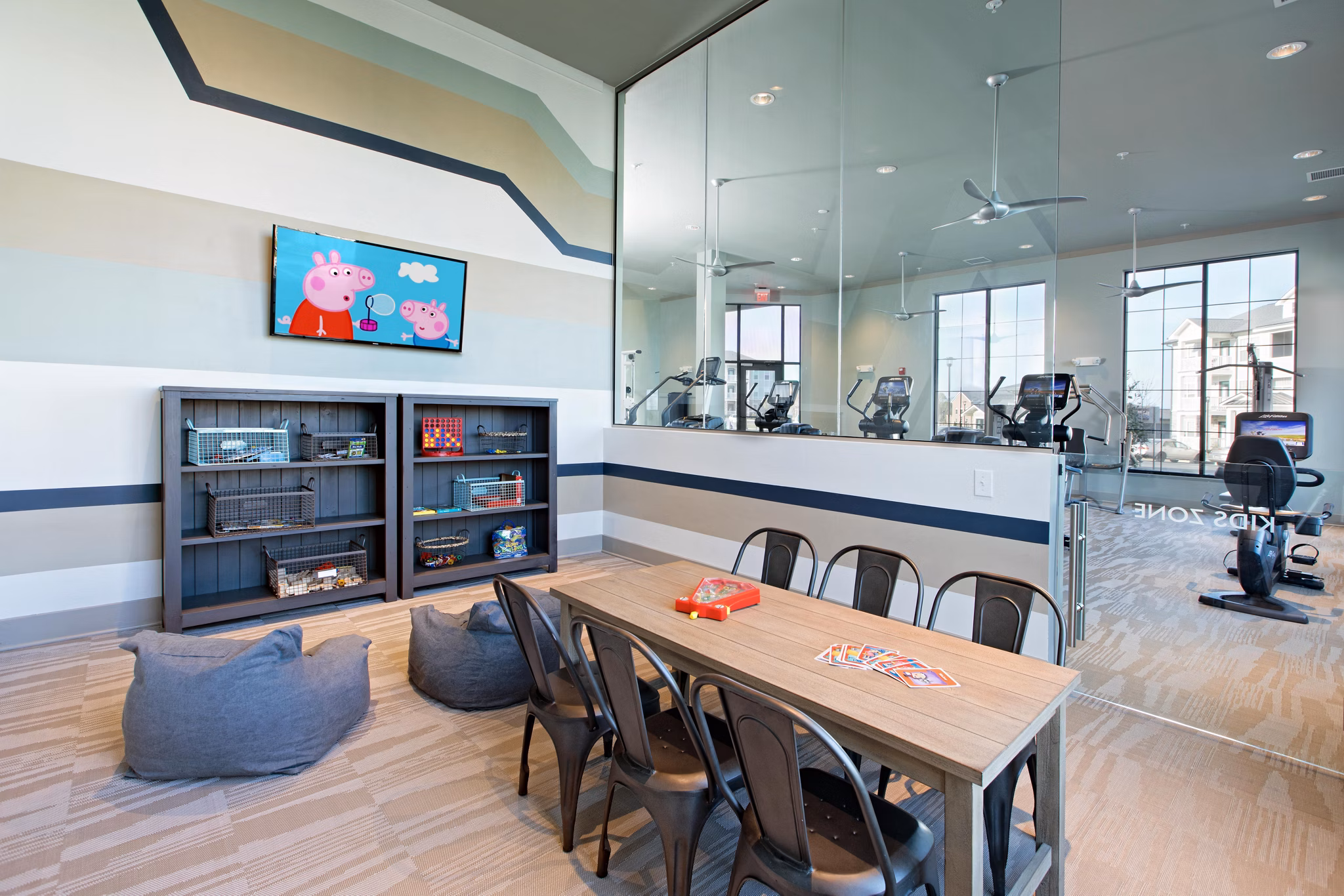 Stylish clubhouse with modern seating at Avia Apartments