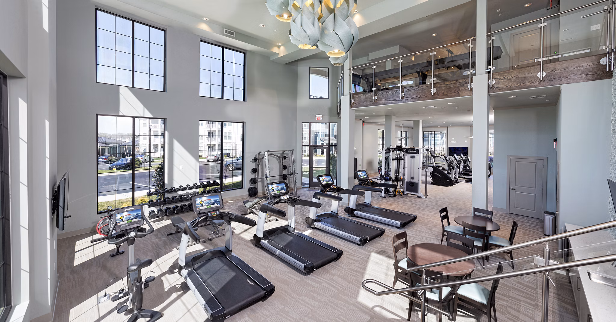 State-of-the-art fitness center with modern equipment at Avia Apartments for active living