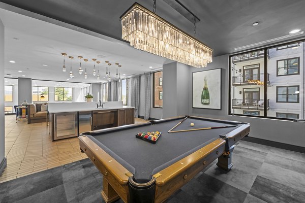 game room at The Atherton Apartments