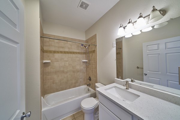 bathroom at The Hamptons Apartments