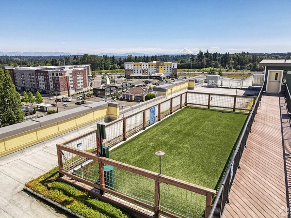 dog park at Destinations Lynnwood Apartments