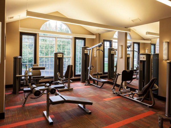 State-of-the-art fitness center featuring advanced equipment at Mountain View Crossing luxury apartments