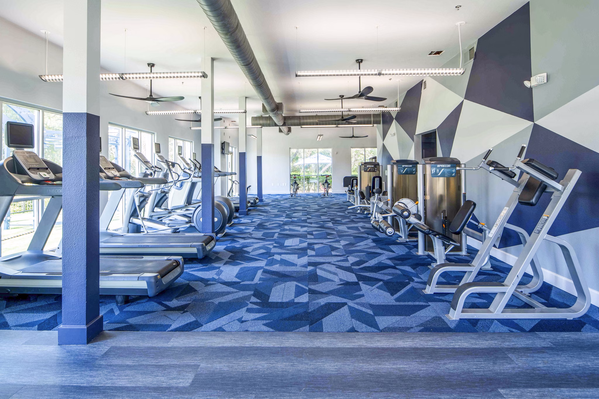 State-of-the-art fitness center featuring modern equipment at Broadstone on Trinity Apartments