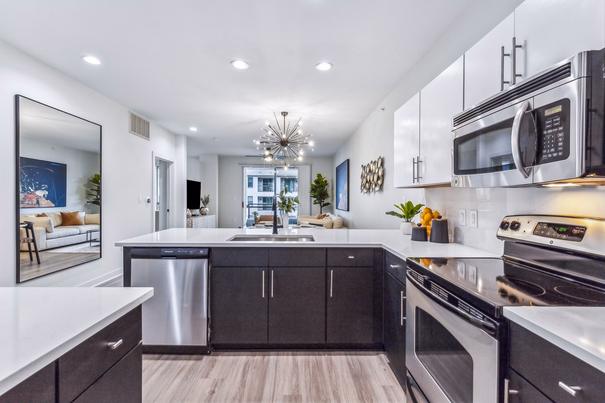 Modern kitchen with premium appliances at Broadstone on Trinity Apartments