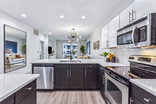 Modern kitchen with premium appliances at Broadstone on Trinity Apartments