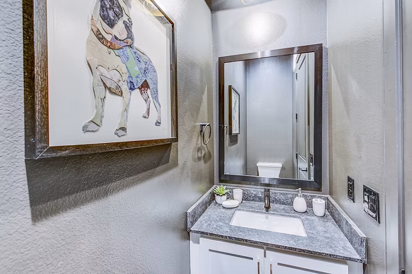 Elegant bathroom featuring modern fixtures at Elan Inwood Apartments