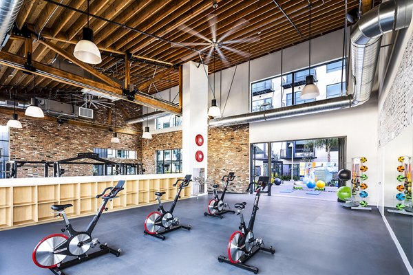 yoga/spin studio at AMP Lofts Apartments