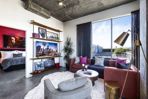 living room at AMP Lofts Apartments