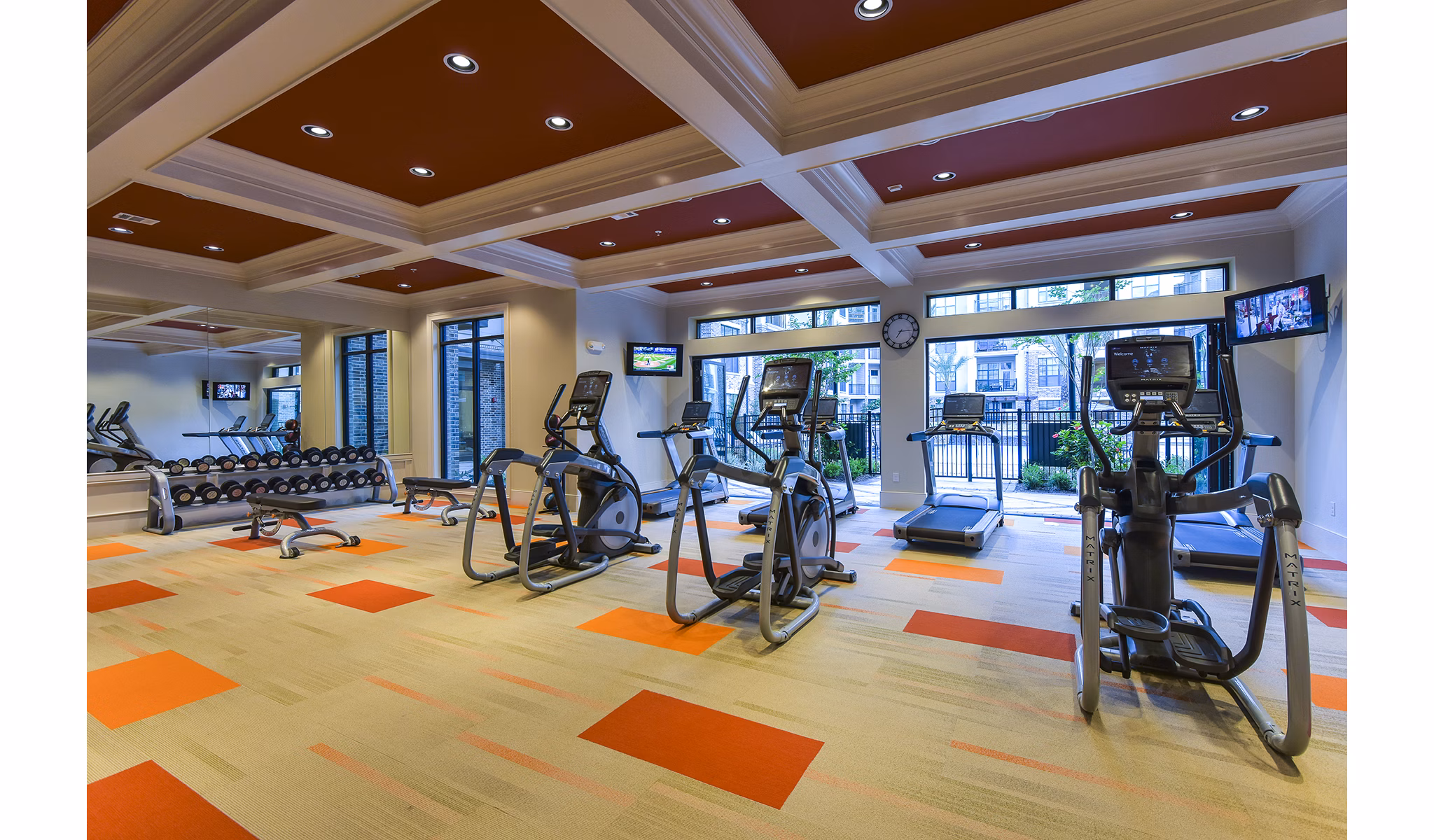 fitness center at Arlo Westchase Apartments                                                          