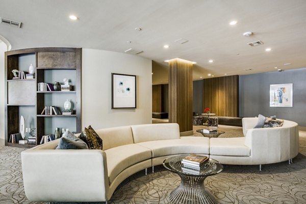 Modern clubhouse with contemporary design at 1414 Texas Downtown Apartments, featuring luxury amenities for resident gatherings