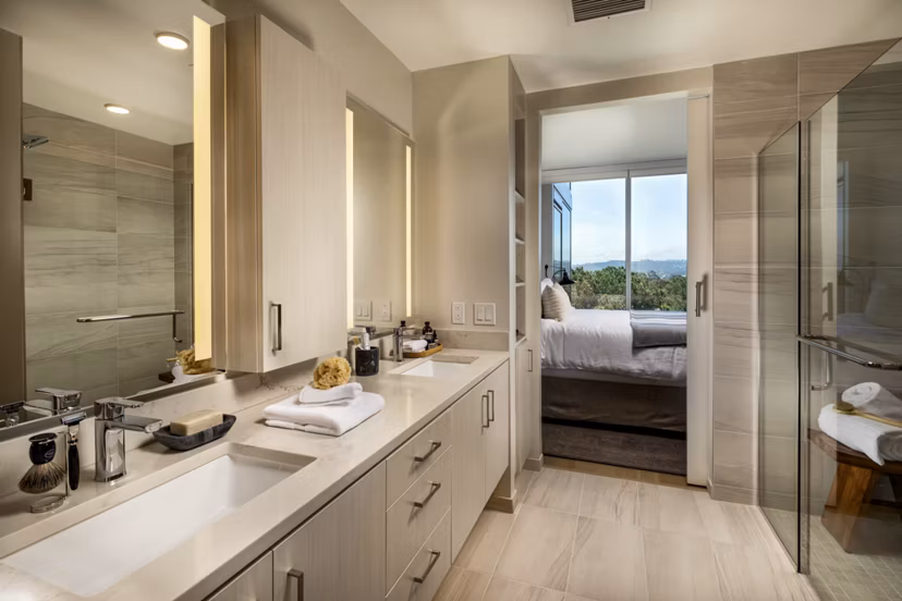 bathroom at Palisade at Westfield UTC Apartments
