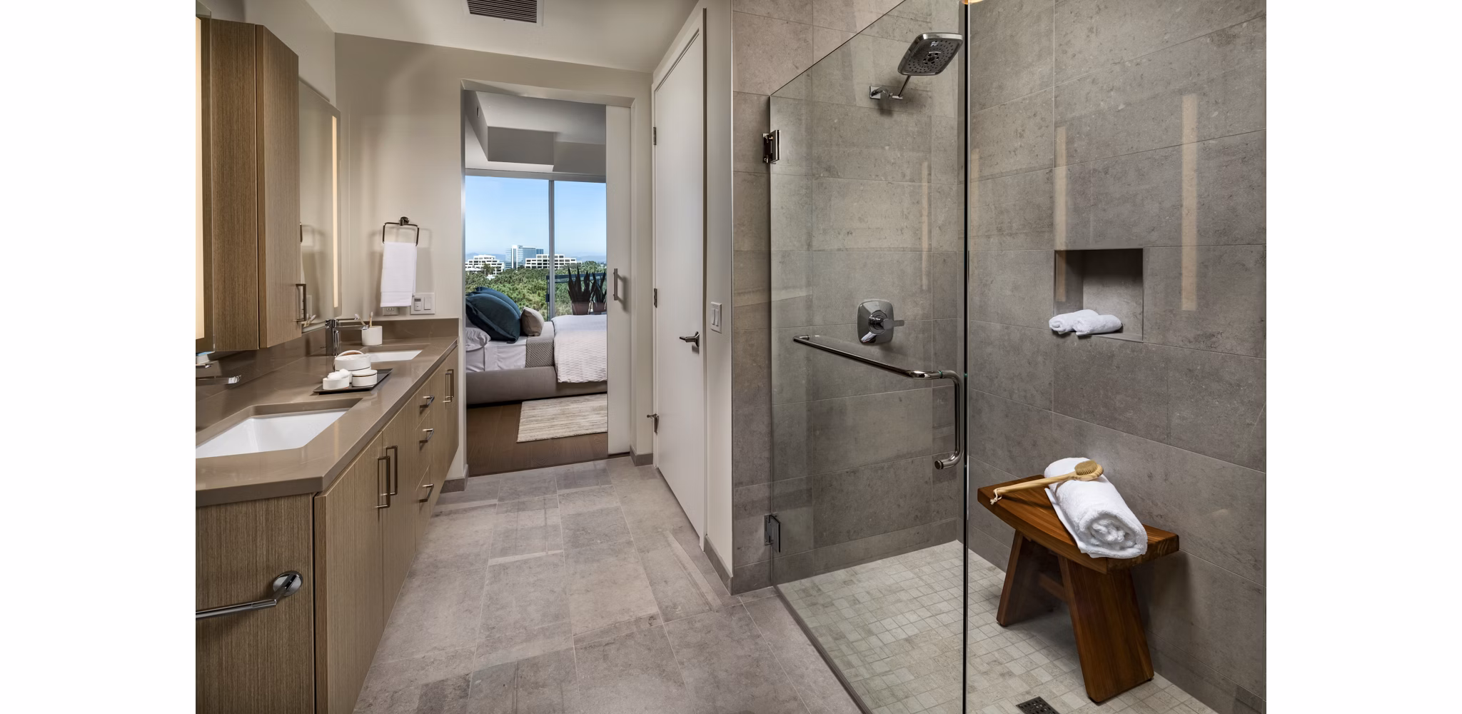 bathroom at Palisade at Westfield UTC Apartments