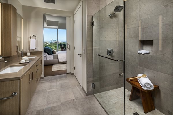 bathroom at Palisade at Westfield UTC Apartments