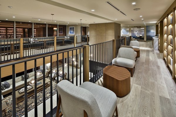 Stylish clubhouse with modern furniture at Palisade at Westfield UTC Apartments, a luxury property