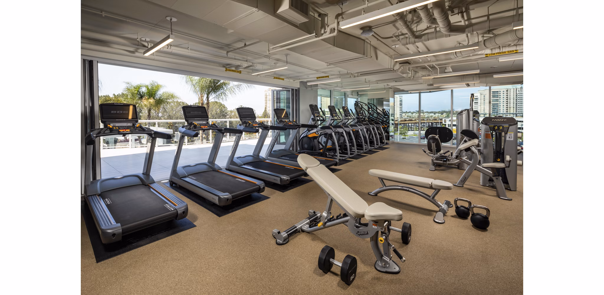 Modern fitness center with state-of-the-art equipment at Palisade at Westfield UTC Apartments