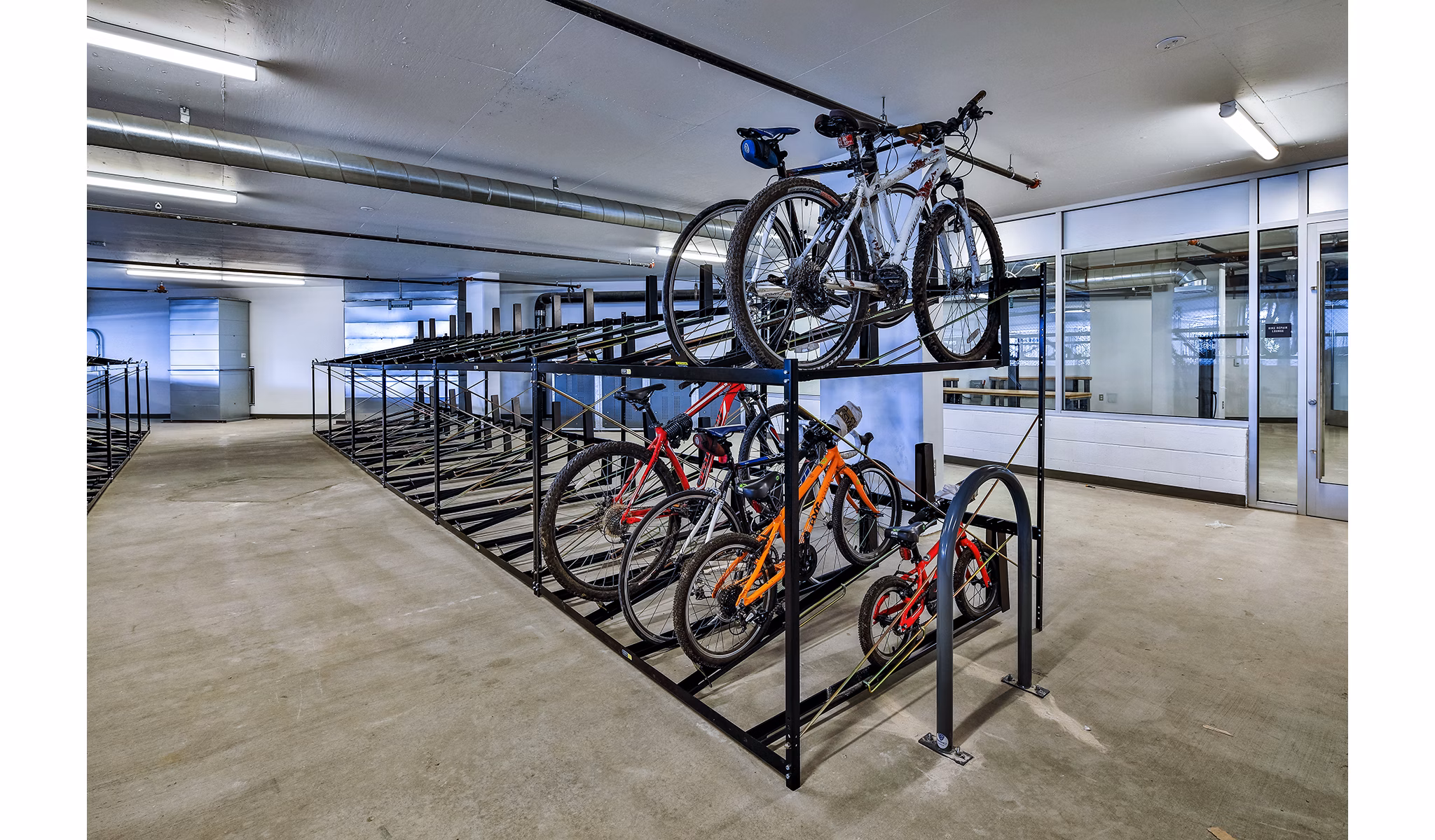 Secure bike storage at Palisade at Westfield UTC Apartments