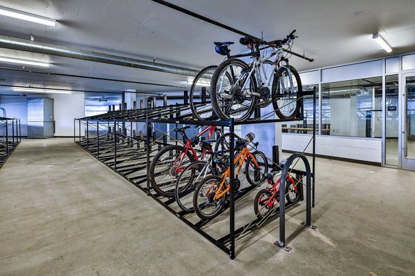 Secure bike storage at Palisade at Westfield UTC Apartments