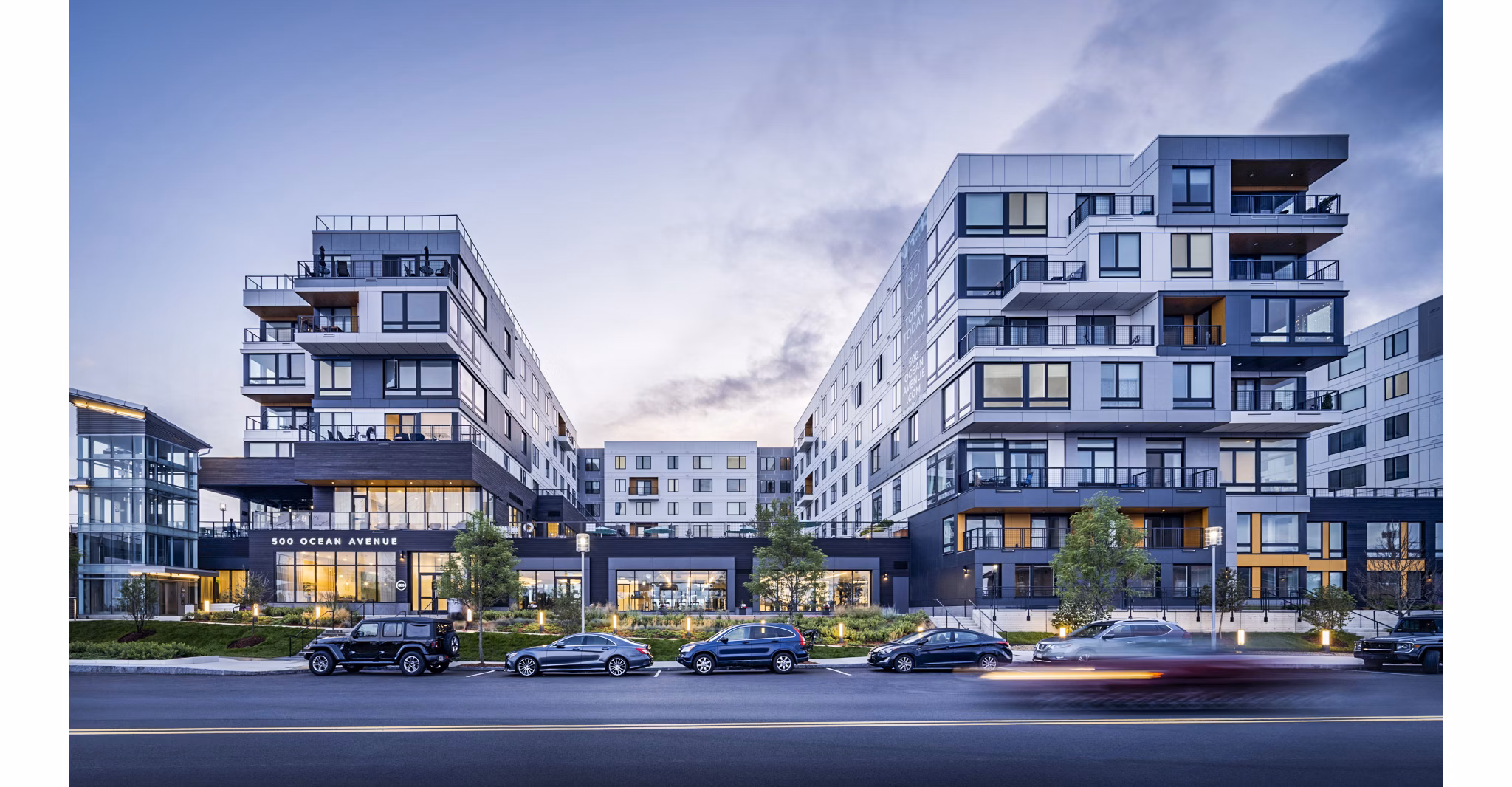 500 Ocean Ave Apartments: Elegant contemporary building in vibrant coastal setting