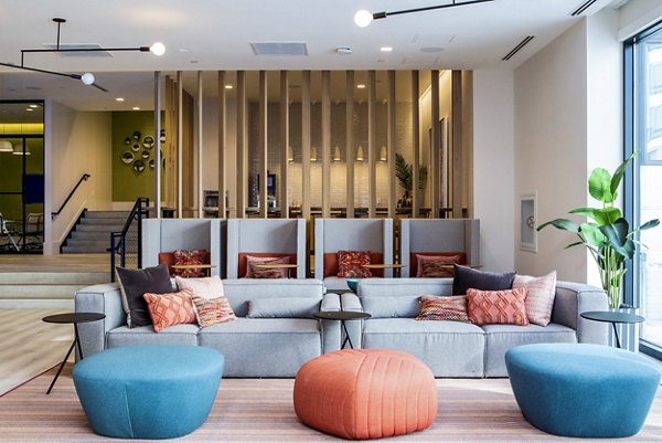Luxurious clubhouse with modern furnishings at 500 Ocean Ave Apartments, ideal for social gatherings and events