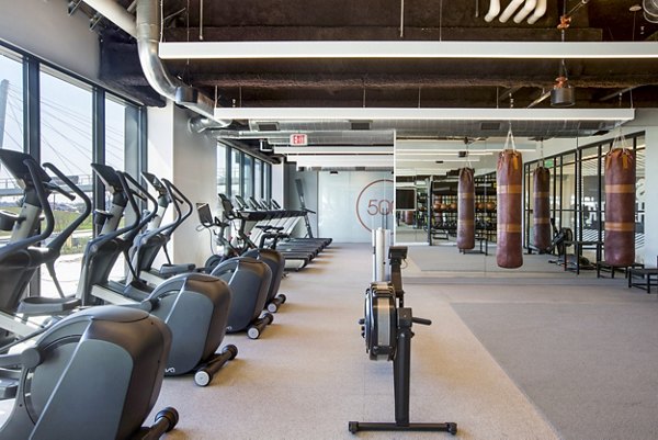Modern fitness center offering state-of-the-art equipment at 500 Ocean Ave Apartments