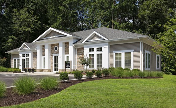 Modern clubhouse and leasing office at Poplar Glen Apartments with stylish furnishings and open layout, ideal for community gatherings