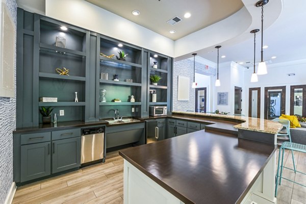 Contemporary clubhouse with modern furnishings at Poplar Glen luxury apartments
