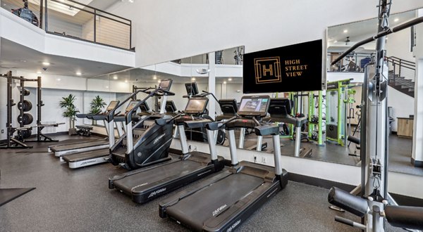 fitness center at High Street View Luxury Apartments