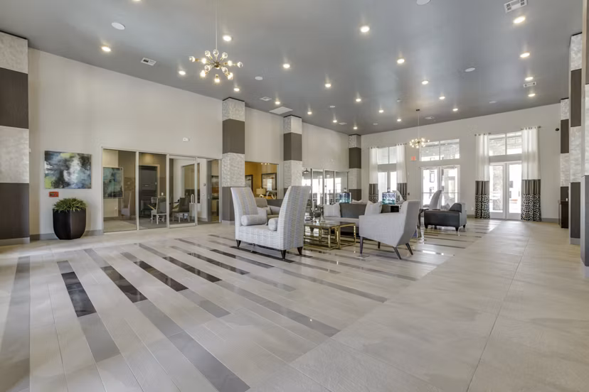 Clubhouse featuring modern decor and social spaces at The Grayson Apartments