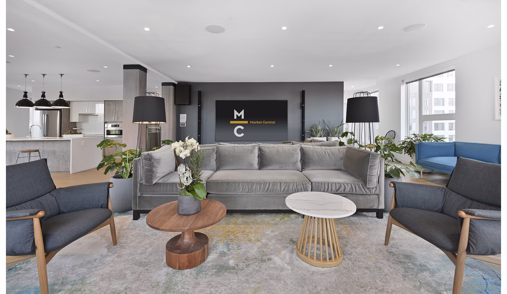 Elegant clubhouse with modern lounge and entertainment space at Watermark Central Apartments