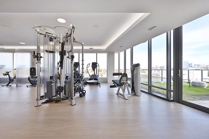 State-of-the-art fitness center with modern equipment at Watermark Central Apartments