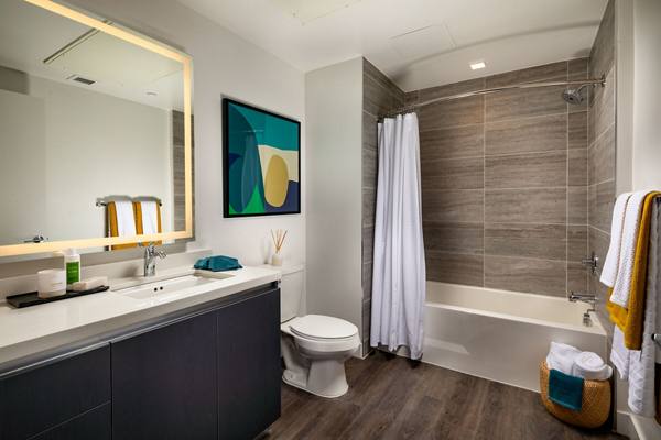 bathroom at The Crest Apartments