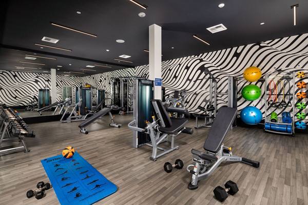 fitness center at The Crest Apartments